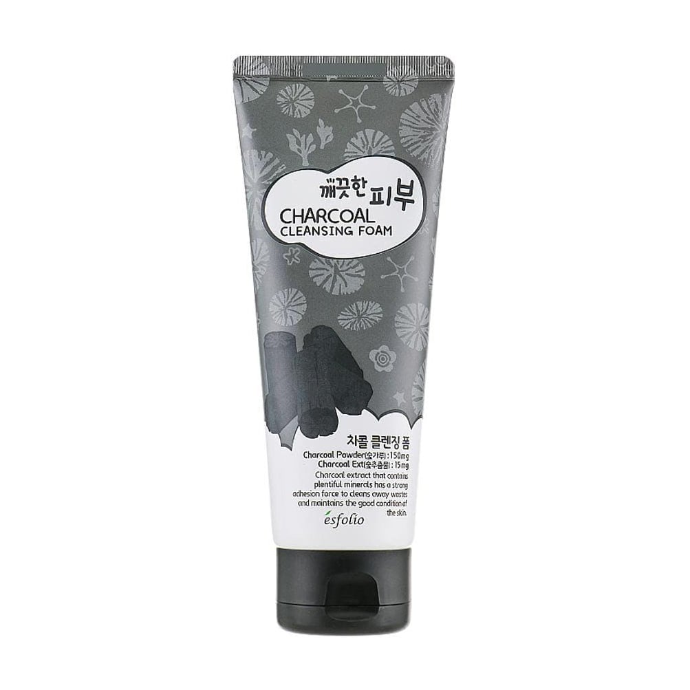 Пінка для вмивання обличчя Esfolio Charcoal Cleansing Foam Деревне вугілля, 150 мл
